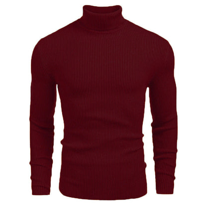 Sweater slim de cuello alto de punto para hombre de invierno - Compra 2 envío gratuito