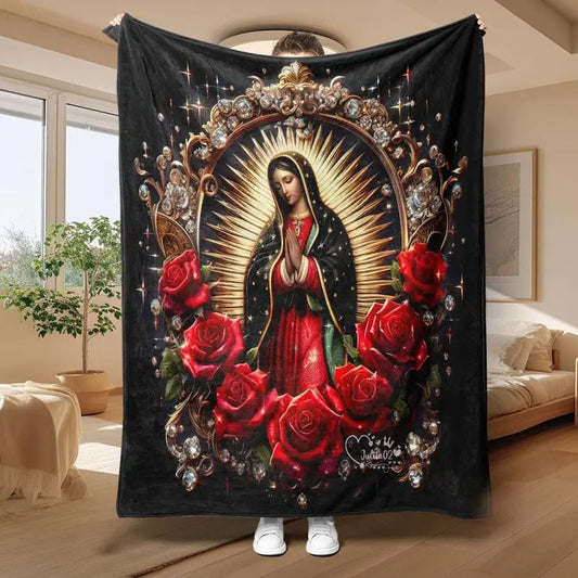 ✨ Manta Ultra Suave y Cálida – Bendecida por la Virgen María para un Confort Divino! 🌙