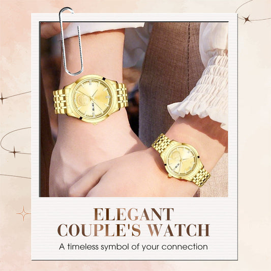 💥 Reloj Automático Suizo de Oro Lujoso para Parejas