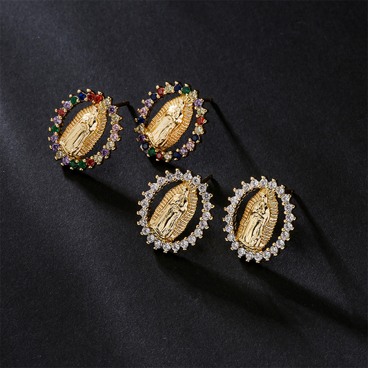 Pendientes Brillantes de la Virgen María – Fe y Moda en un Solo Accesorio! ✨🙏