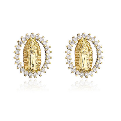 Pendientes Brillantes de la Virgen María – Fe y Moda en un Solo Accesorio! ✨🙏