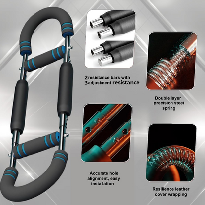 ✨🔥 Barra de Pesas Ajustable para Entrenadores de Brazos, Equipo de Entrenamiento de Fuerza para Brazos y Tronco, Dispositivo de Entrenamiento Portátil para Gimnasios en Casa y Fitness