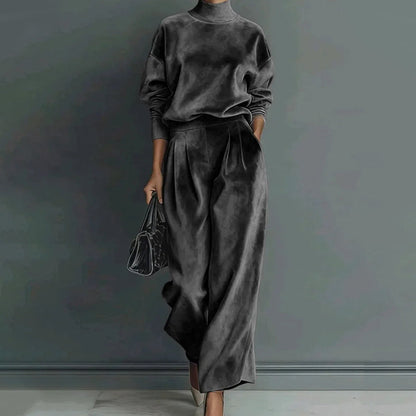 Conjunto de dos piezas para top informal y pantalones de pierna ancha