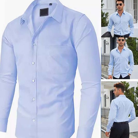 ⚡50% de descuento⚡Camisa de manga larga de color liso