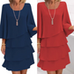 💃✨ Vestido de Mujer con Volantes Escalonados y Mangas Acampanadas – Estilo y Elegancia para Cada Ocasión 🌸👗