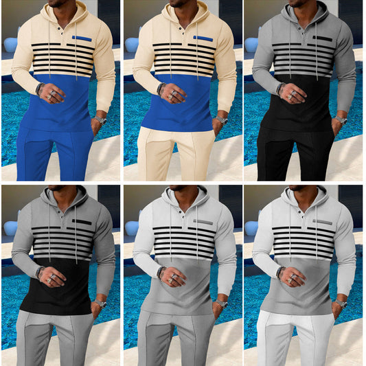 Conjunto Deportivo con Capucha y Bloques de Color para Hombre