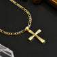 ✝️Collar con colgante de crucifijo tono dorado – Diseño detallado INRI, cadena Figaro ajustable y joya religiosa para el día a día ✝️✨ - Comprar 1 y llévate 1 gratis