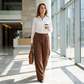 Pantalón de pana informal de corte holgado para mujer