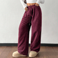 Pantalón de pana informal de corte holgado para mujer