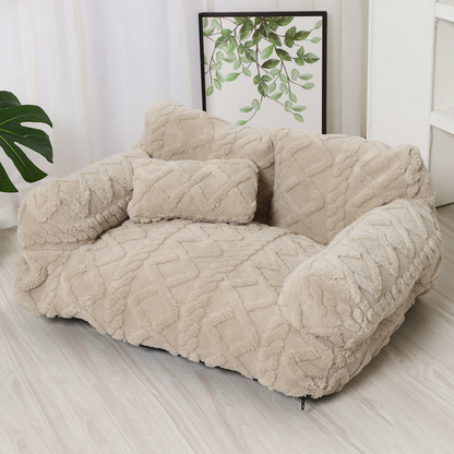 ⏳ Oferta especial por tiempo limitado ⏰🛋️ Sofá cama calmante de peluche para mascotas con funda extraíble
