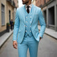 Conjunto de traje de tres piezas para hombre de corte ajustado