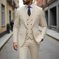Conjunto de traje de tres piezas para hombre de corte ajustado