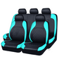 🚗Funda de Asiento de Auto de Cuero Matelassé Lujo | 9 Piezas, Universal, Color Negro ✅