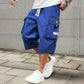 Pantalones Capri Cargo Casual para Hombre con Cintura de Cordó