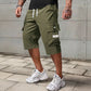 Pantalones Capri Cargo Casual para Hombre con Cintura de Cordó