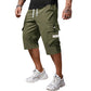 Pantalones Capri Cargo Casual para Hombre con Cintura de Cordó