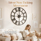 Silent Non-Ticking Vintage Industrial Wall Clock