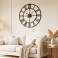 Silent Non-Ticking Vintage Industrial Wall Clock