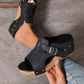 Sandalias de plataforma con cuña y punta abierta para mujer