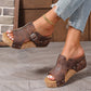 Sandalias de plataforma con cuña y punta abierta para mujer