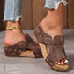 Sandalias de plataforma con cuña y punta abierta para mujer