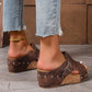 Sandalias de plataforma con cuña y punta abierta para mujer