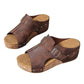 Sandalias de plataforma con cuña y punta abierta para mujer