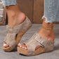 Sandalias de plataforma con cuña y punta abierta para mujer