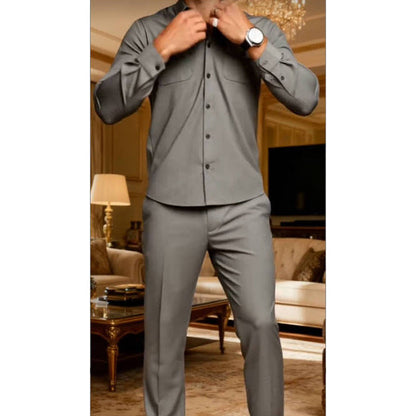 Conjunto de Dos Piezas para Hombre – Traje de Color Sólido para Caminar