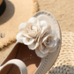 👡 ¡50% DE DESCUENTO AHORA! 🌸Sandalias de tacón cuadrado con flor 3D y punta abierta para mujer – Tacón cómodo, correa ajustable y estilo elegante 👠