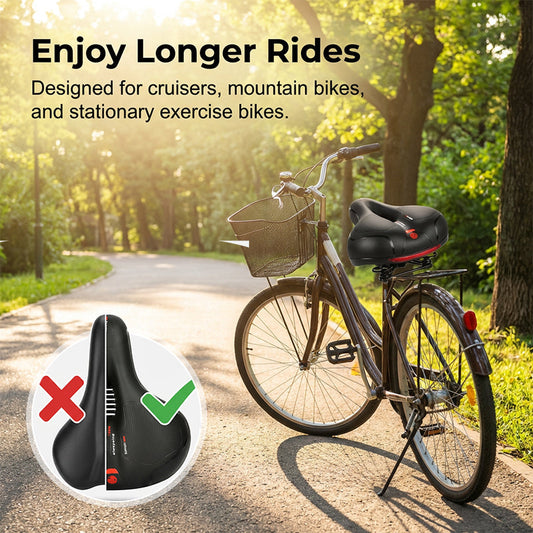 Sillín de bicicleta ergonómico y transpirable con espuma viscoelástica