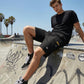 Pantalones cortos cargo informales para hombre con cintura ajustable con cordó
