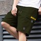 Pantalones cortos cargo informales para hombre con cintura ajustable con cordó
