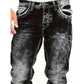 Vaqueros vaqueros elásticos creativos de moda masculina, estilo minimalista adecuado para el verano, estilo emo