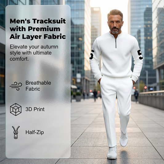 🎁 ¡Nueva llegada, 50% de descuento! 💥 Conjunto de 2 piezas para hombre: Sudadera con media cremallera y pantalones