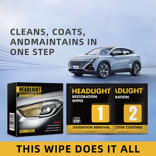 Kit de Limpieza y Restauración de Faros de Coche en 2 Pasos