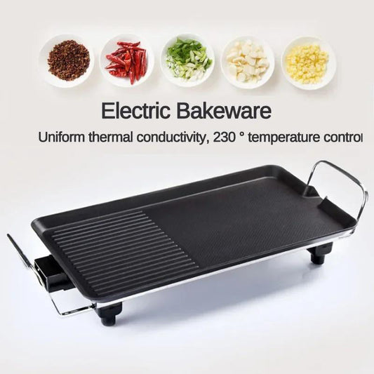 🔥 ¡Oferta flash, 50% descuento! 🔥Plancha eléctrica con dos zonas de cocción independientes