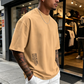 ✨ Camisa de manga corta de corte ancho para hombre – mezcla de algodón premium, estampado gráfico urbano y estilo🏙️ oversize casual