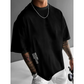 ✨ Camisa de manga corta de corte ancho para hombre – mezcla de algodón premium, estampado gráfico urbano y estilo🏙️ oversize casual