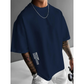✨ Camisa de manga corta de corte ancho para hombre – mezcla de algodón premium, estampado gráfico urbano y estilo🏙️ oversize casual