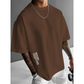 ✨ Camisa de manga corta de corte ancho para hombre – mezcla de algodón premium, estampado gráfico urbano y estilo🏙️ oversize casual