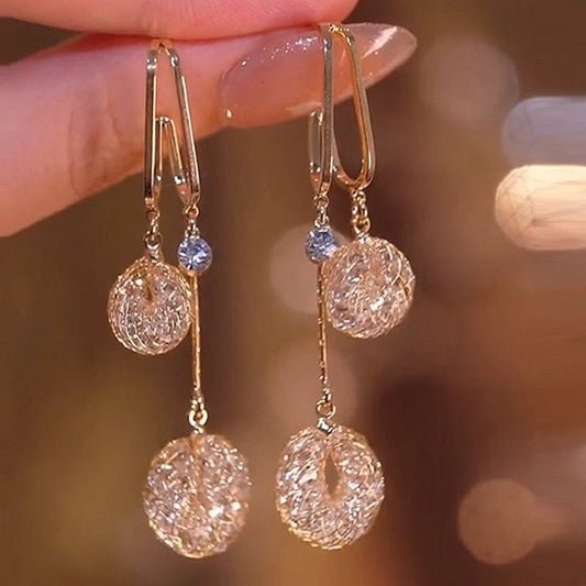 💎 ¡50% DE DESCUENTO AHORA! ✨ Elegantes Aretes Colgantes con Borlas de Cristal Artificial – Diseño Brillante, Antioxidante y Perfectos para Cualquier Ocasión 🌟