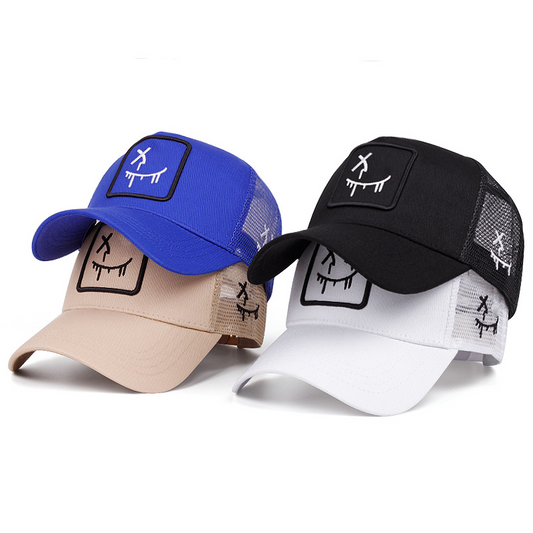 Gorra de Béisbol Unisex Estilo Urbano con Parche de Carita Feliz