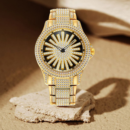 ⌚ ¡50% DE DESCUENTO AHORA! 💎 Reloj Iced-Out para Hombre con Dial Giratorio – Cristales Brillantes, Cuarzo Preciso y Vidrio Mineral Resistente ✨