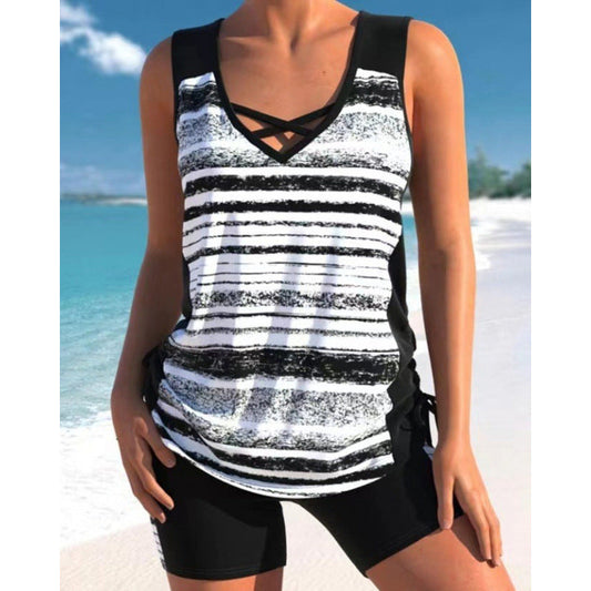 Traje de Baño Tankini de Dos Piezas Estampado para Mujer