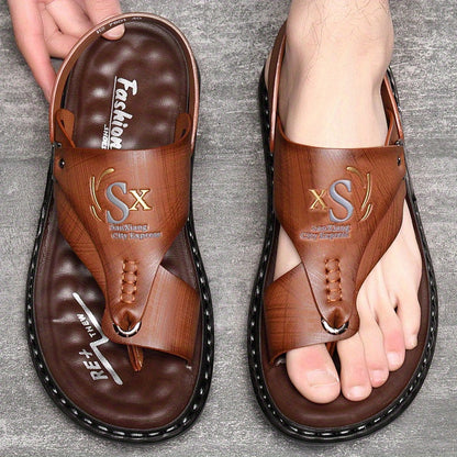 👣 ¡OFERTA POR TIEMPO LIMITADO 50% DE DESCUENTO! 💎 Sandalias de Cuero para Hombre en Tallas Grandes – Soporte de Arco, Antideslizantes, Transpirables y Cómodas para Exteriores ✨