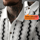 Camisa de Punto Geométrica Retro de Manga Corta para Hombre
