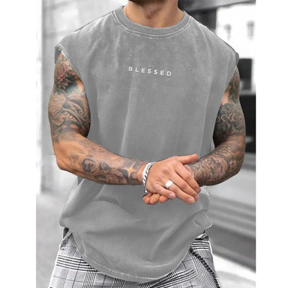 Camiseta Deportiva Sin Mangas de Corte Holgado con Lavado Vintage - Compra 2 Envío Gratis