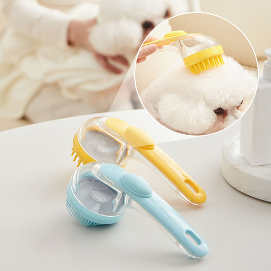 🛁🐾 Cepillo de Baño para Mascotas con Dispensador de Jabón – Mango Largo, Sin Agacharse, Suave y Eficiente, Baño Fácil en Casa 🧼✨