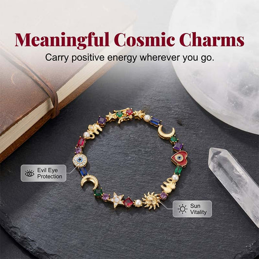 ⭐Donde la Estrella y la Luna se Encuentran🌙 Pulsera Celestial de Encantos Caprichosa